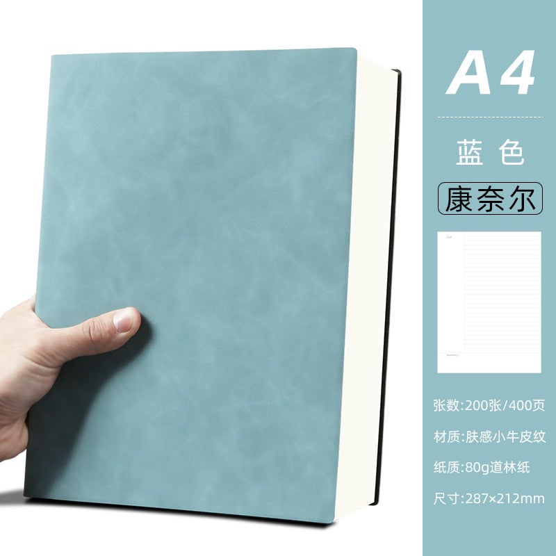 A4 Notebook Thickened Simple Diary B5 Office Meeting Soft Copy Cornell Notebook Printed Logo - Image 1